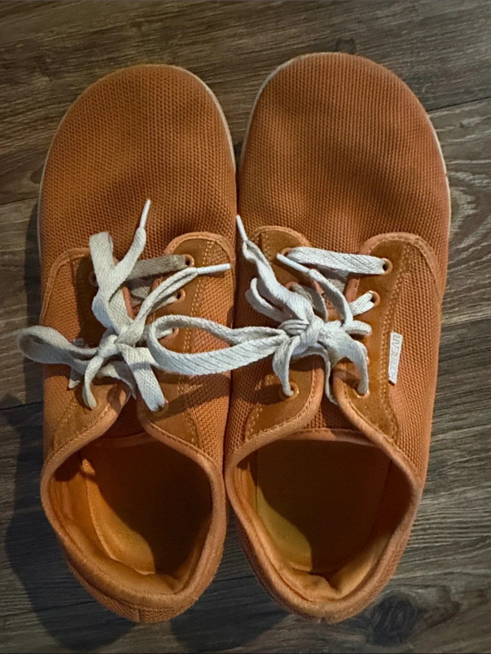 Men's Orange Lace-Up Canvas Sneakers - Lightweight Everyday Shoes